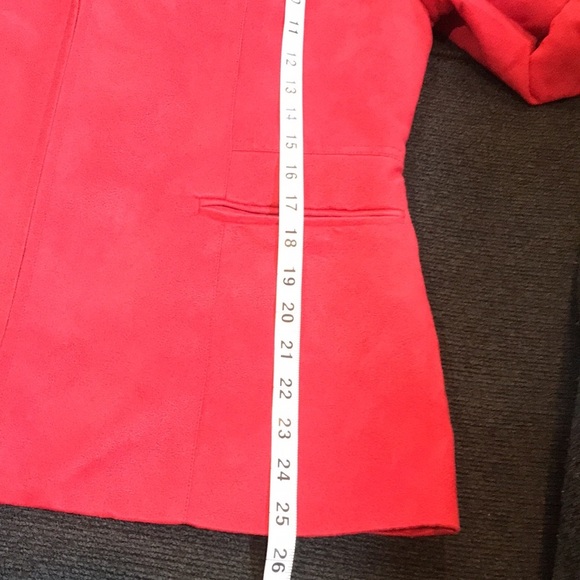 Nygard Red Zipper Front Soft Faux Suede Jacket w/Front Pockets and Wide Lapel-12 - Picture 16 of 16